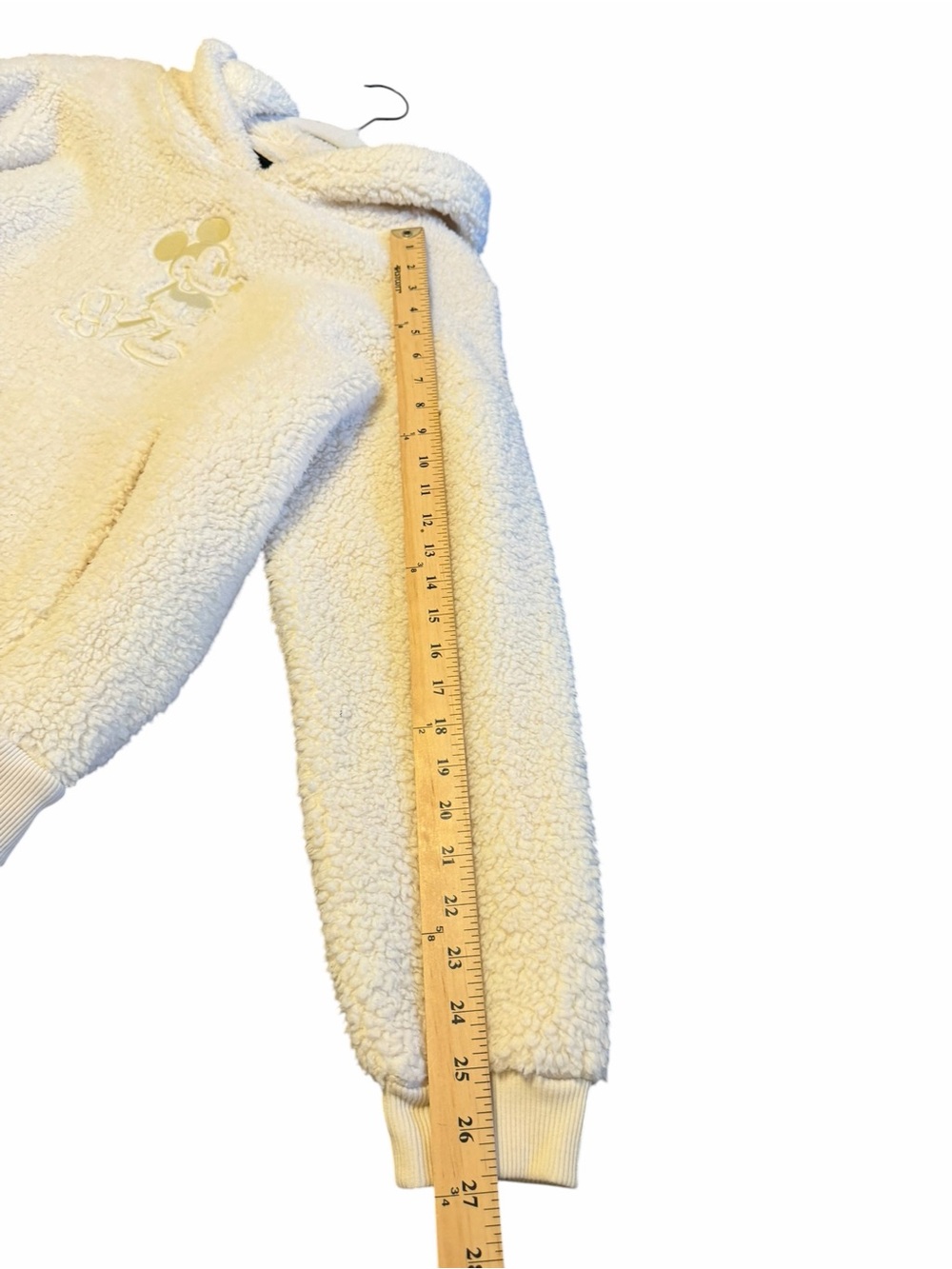 Disney x American Eagle Mickey Mouse Sherpa Hoodie Cream Cozy Fleece Size S - Picture 4 of 7